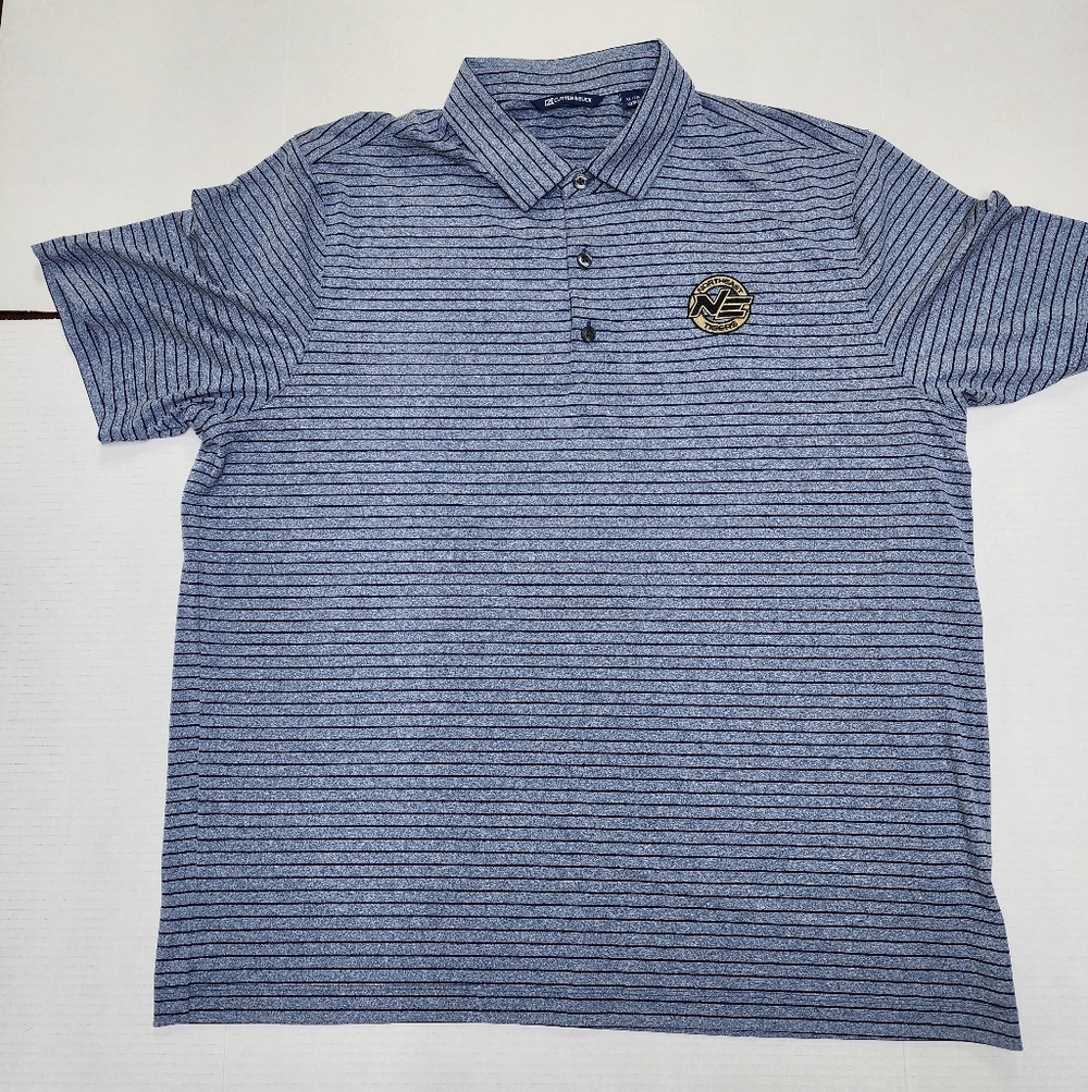 Cutter And Buck Men's Size XL Northeast Tigers Multi-Color Striped Polo Shirt.